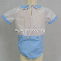 Short sleeve blue baby romper baby wear